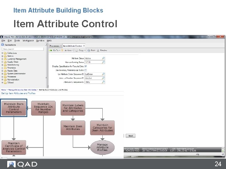 Item Attribute Building Blocks Item Attribute Control 24 