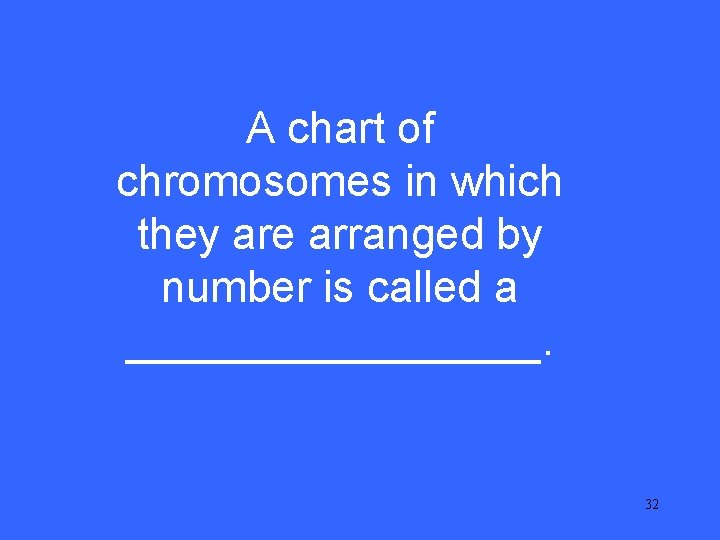 IV 5 A chart of chromosomes in which they are arranged by number is