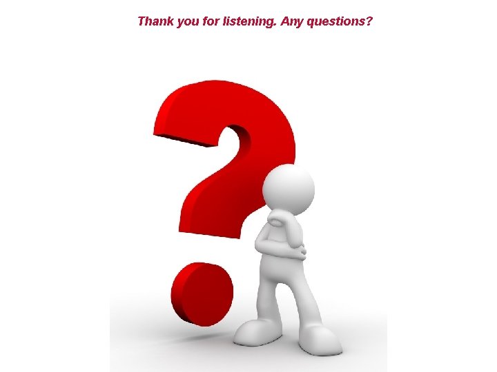 Thank you for listening. Any questions? 