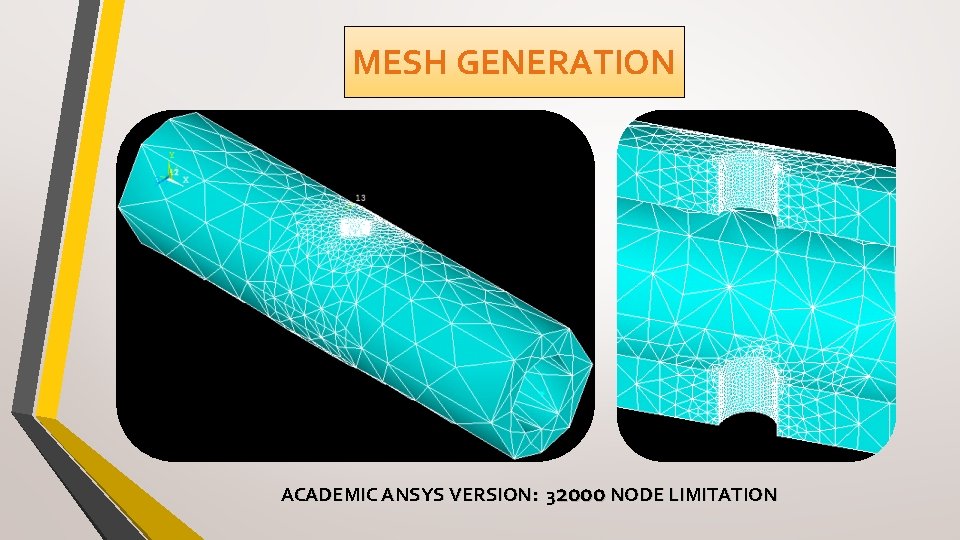 MESH GENERATION ACADEMIC ANSYS VERSION: 32000 NODE LIMITATION 