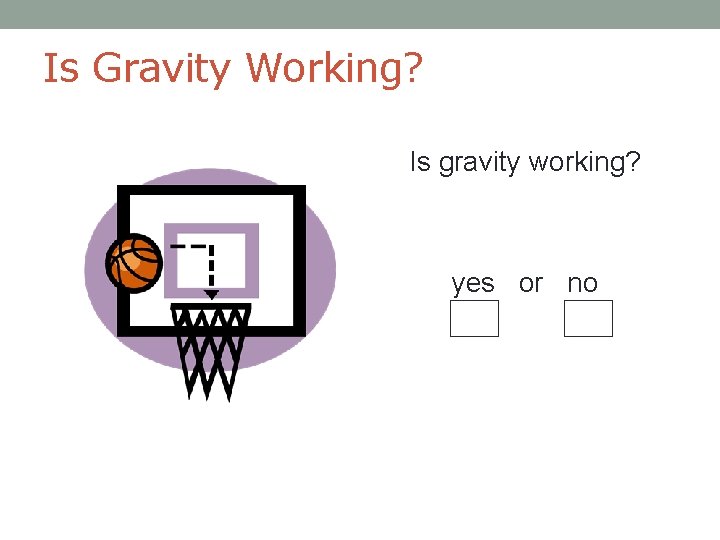 Is Gravity Working? Is gravity working? yes or no 