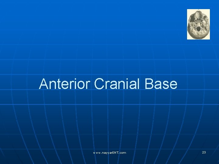 Anterior Cranial Base www. nayyar. ENT. com 23 