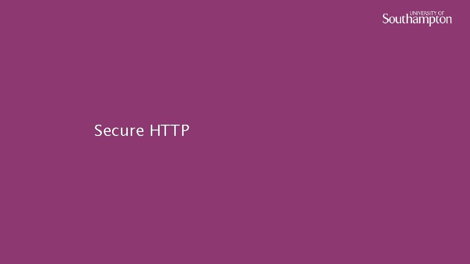 Secure HTTP 