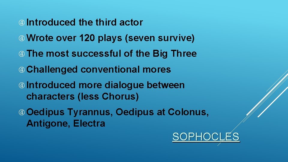  Introduced Wrote The third actor over 120 plays (seven survive) most successful of