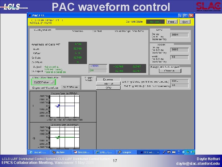 PAC waveform control LCLS LLRF Distributed Control System EPICS Collaboration Meeting, Vancouver 1 May