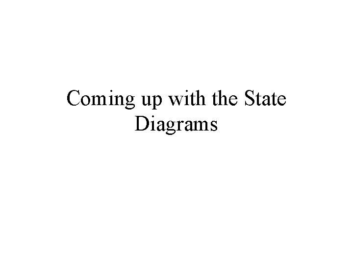 Coming up with the State Diagrams 