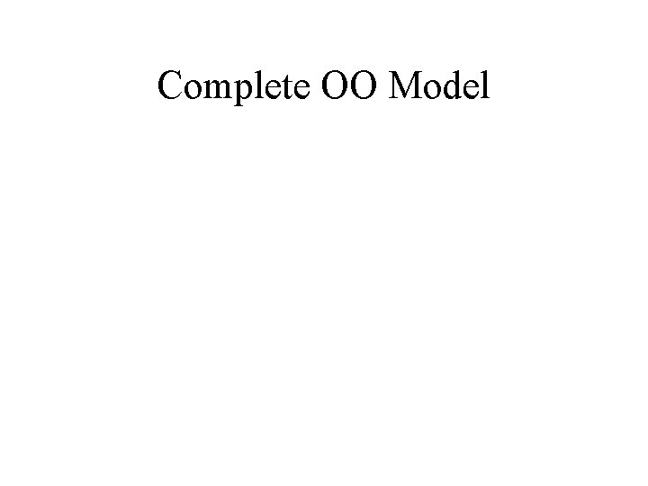 Complete OO Model 