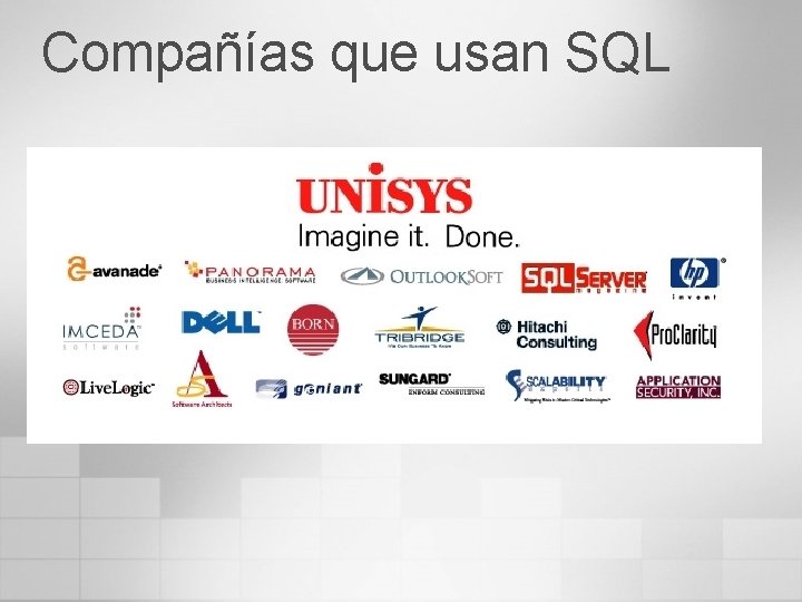 Compañías que usan SQL 