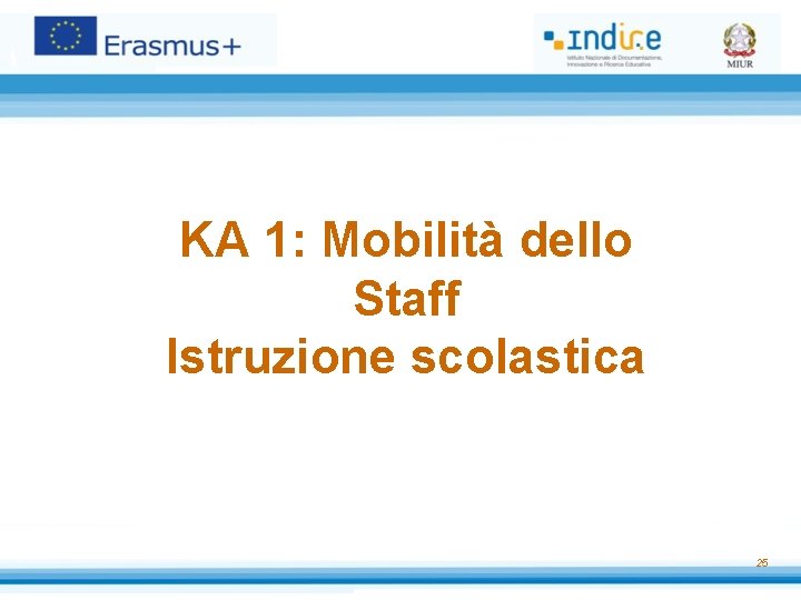 KA 1: Mobilità dello Staff Istruzione scolastica 25 