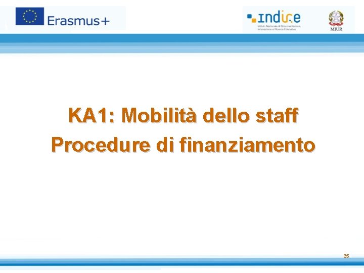 KA 1: Mobilità dello staff Procedure di finanziamento 55 