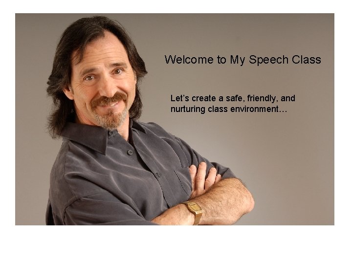 Welcome to My Speech Class Let’s create a safe, friendly, and nurturing class environment…