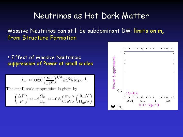 Neutrinos as Hot Dark Matter Massive Neutrinos can still be subdominant DM: limits on