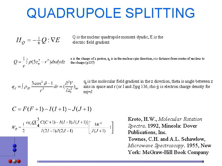 QUADRUPOLE SPLITTING Q is the nuclear quadrupole moment dyadic, E is the electric field