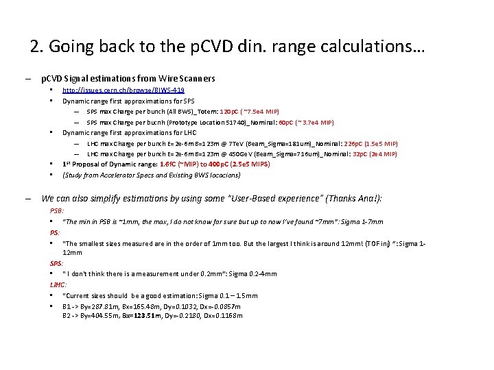 2. Going back to the p. CVD din. range calculations… – p. CVD Signal