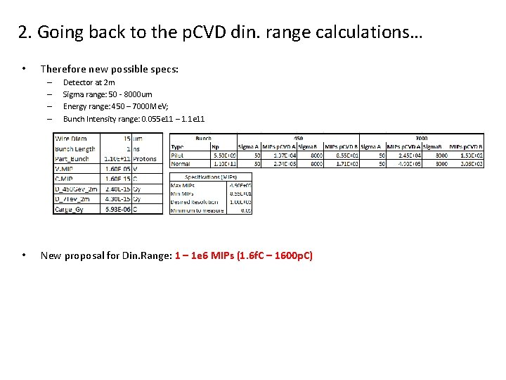 2. Going back to the p. CVD din. range calculations… • Therefore new possible