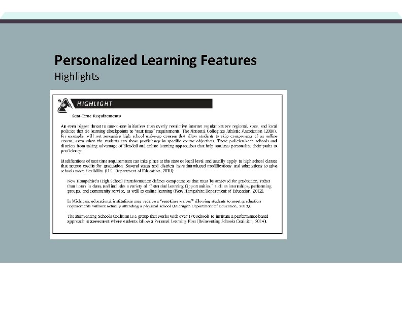 Personalized Learning Features Highlights 