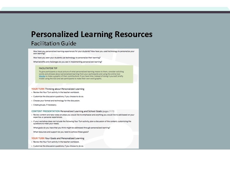 Personalized Learning Resources Facilitation Guide 
