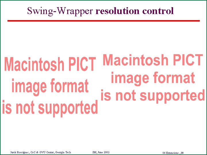 Swing-Wrapper resolution control Jarek Rossignac, Co. C & GVU Center, Georgia Tech SM, June