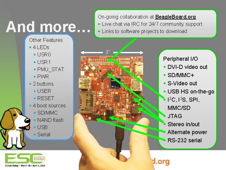 And more… Other Features § 4 LEDs § USR 0 § USR 1 §