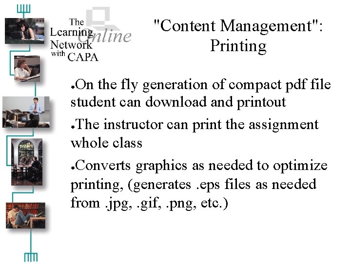 "Content Management": Printing On the fly generation of compact pdf file student can download