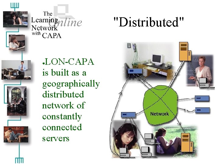 "Distributed" LON-CAPA is built as a geographically distributed network of constantly connected servers ●