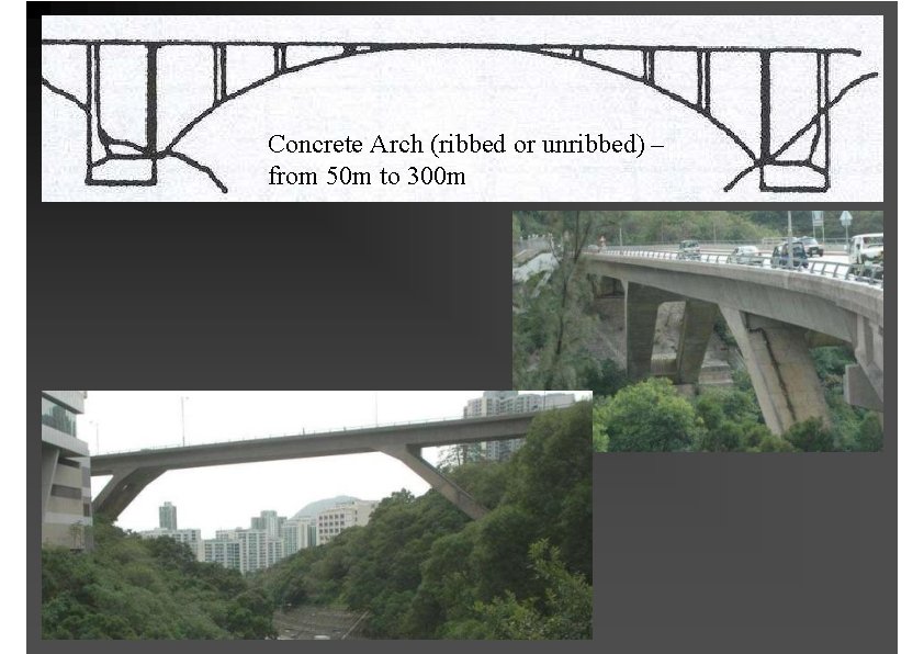 Concrete Arch (ribbed or unribbed) – from 50 m to 300 m 
