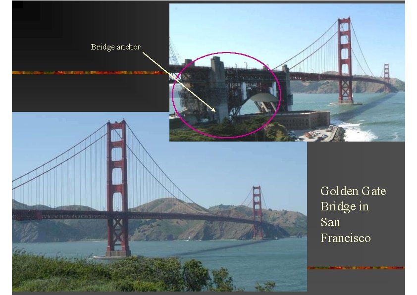Bridge anchor Golden Gate Bridge in San Francisco 