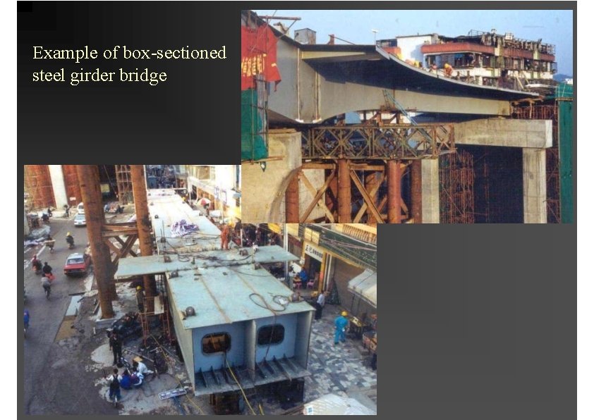 Example of box-sectioned steel girder bridge 