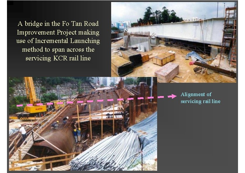 A bridge in the Fo Tan Road Improvement Project making use of Incremental Launching