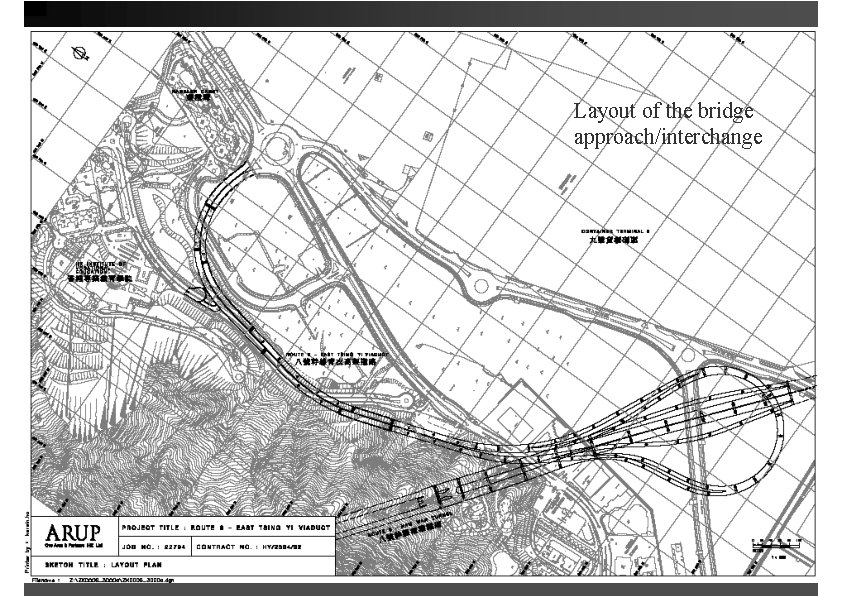Layout of the bridge approach/interchange 