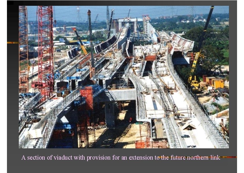 A section of viaduct with provision for an extension to the future northern link