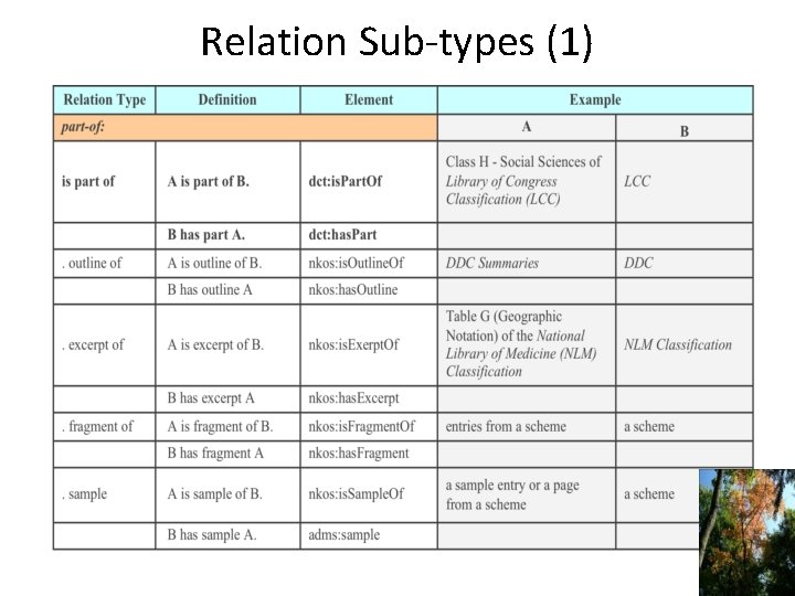 Relation Sub-types (1) 