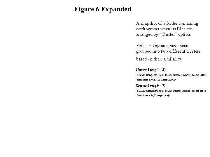 Figure 6 Expanded A snapshot of a folder containing cardiograms when its files are