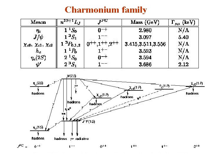 Charmonium family 