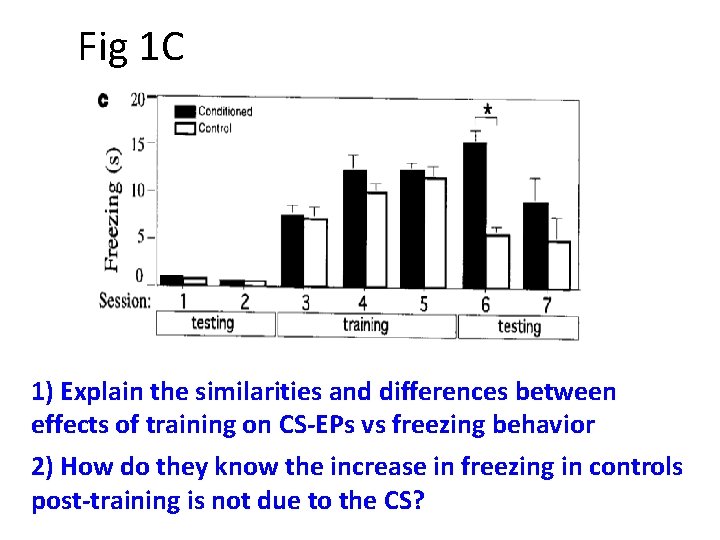 Fig 1 C 1) Explain the similarities and differences between effects of training on