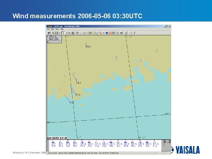 Wind measurements 2006 -05 -06 03: 30 UTC ©Vaisala | CH | December 2006