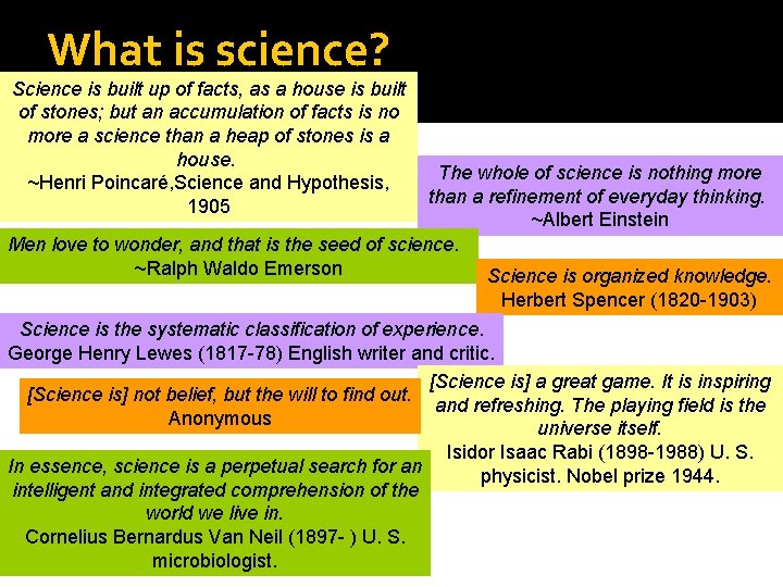 What is science? Science is built up of facts, as a house is built