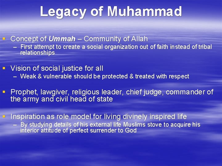 Legacy of Muhammad § Concept of Ummah – Community of Allah – First attempt