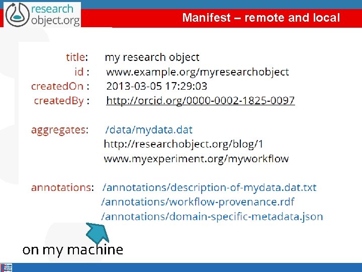 Manifest – remote and local on my machine 