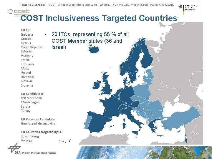 Friederike Beulshausen • COST - European Cooperation in Science and Technology – NCP_WIDE. NET