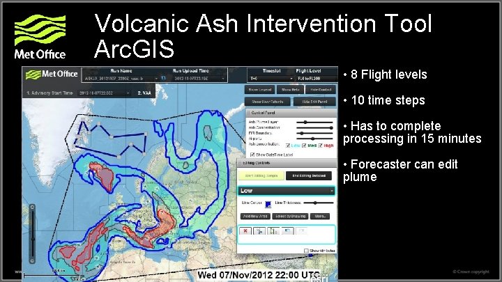 Volcanic Ash Intervention Tool Arc. GIS • 8 Flight levels • 10 time steps