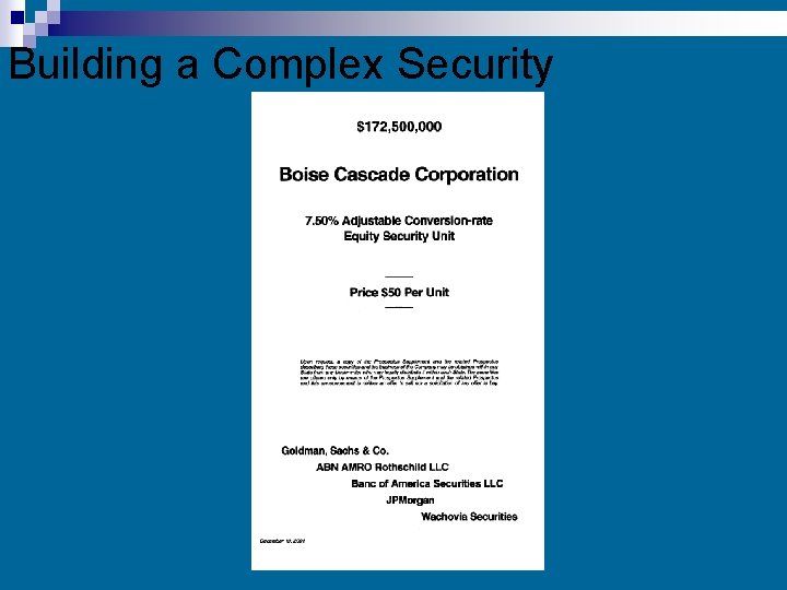 Building a Complex Security Building a Complex Security