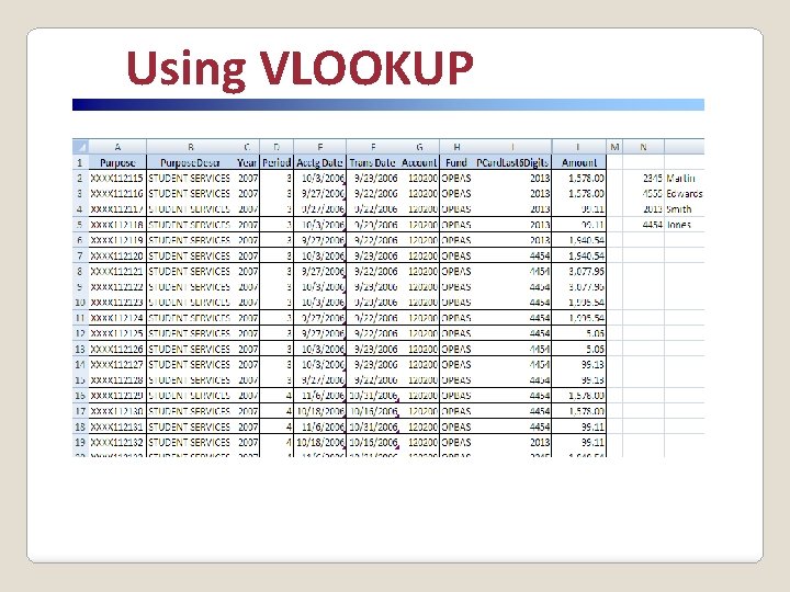 Using VLOOKUP 