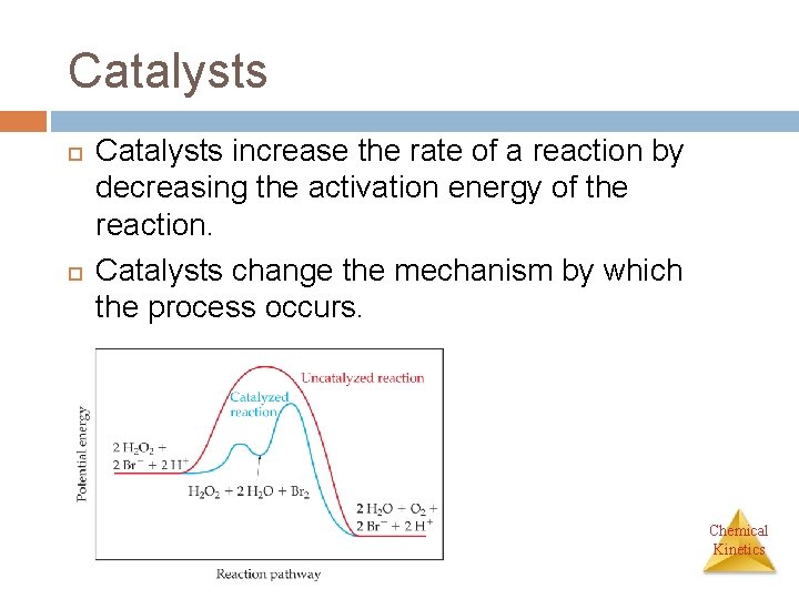 Catalysts increase the rate of a reaction by decreasing the activation energy of the