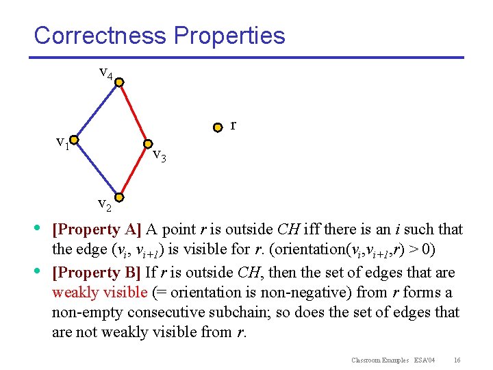 Correctness Properties v 4 r v 1 v 3 v 2 • • [Property