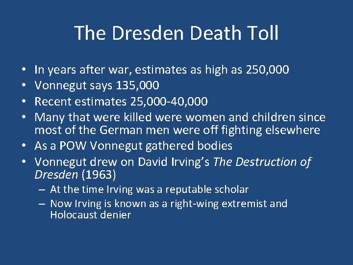 The Dresden Death Toll In years after war, estimates as high as 250, 000