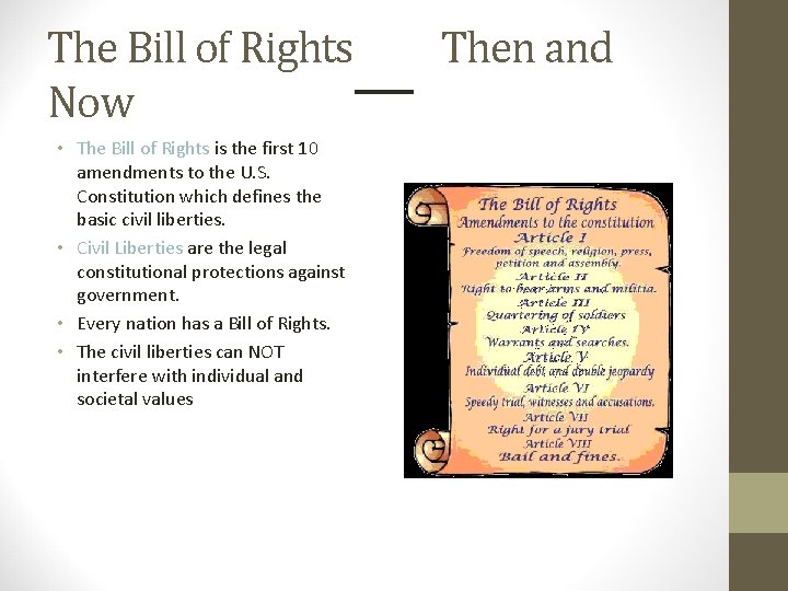 The Bill of Rights Now • The Bill of Rights is the first 10