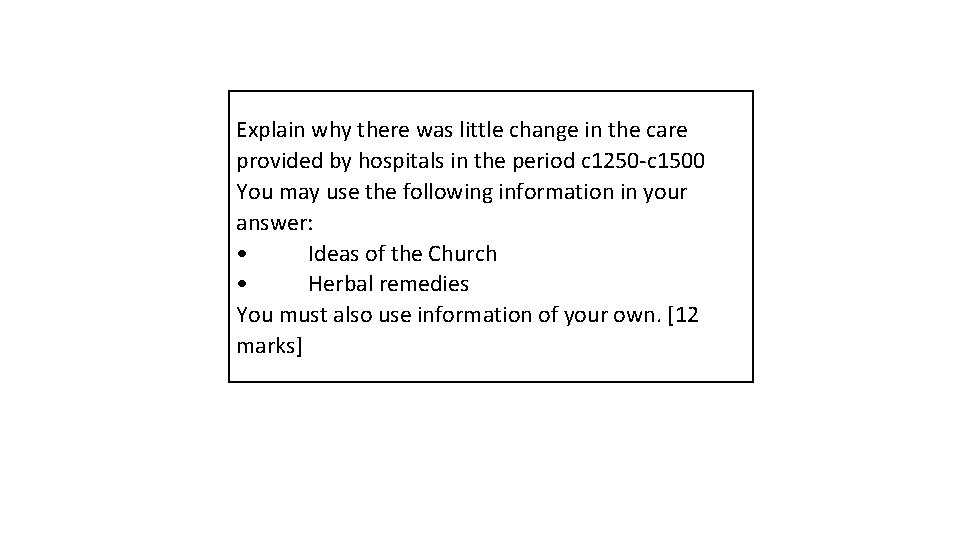 Explain why there was little change in the care provided by hospitals in the