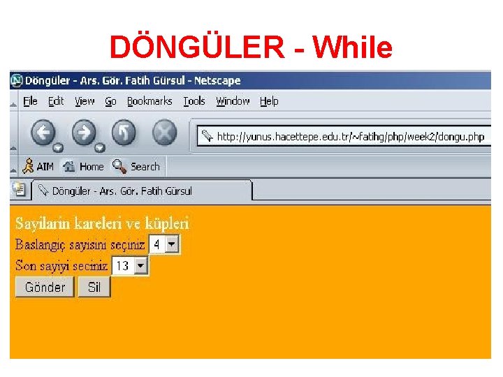 DÖNGÜLER - While 