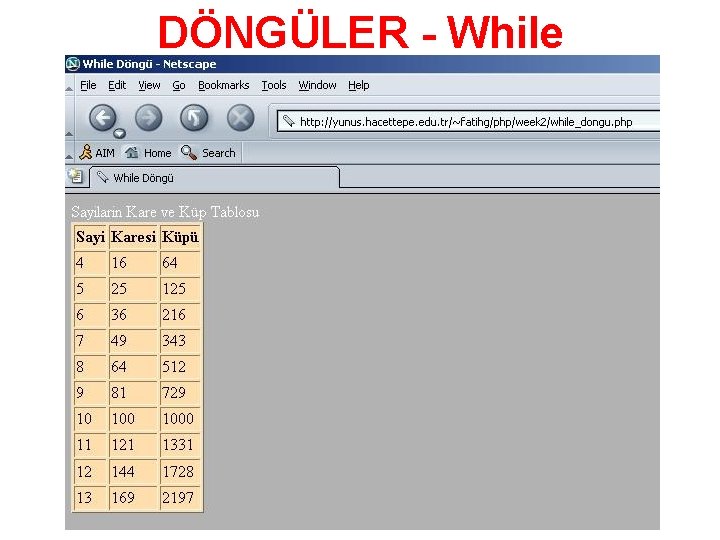 DÖNGÜLER - While 